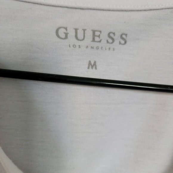 Guess Los Angeles Embossed Distressed Logo Tee Men's Size Medium - Picture 8 of 14